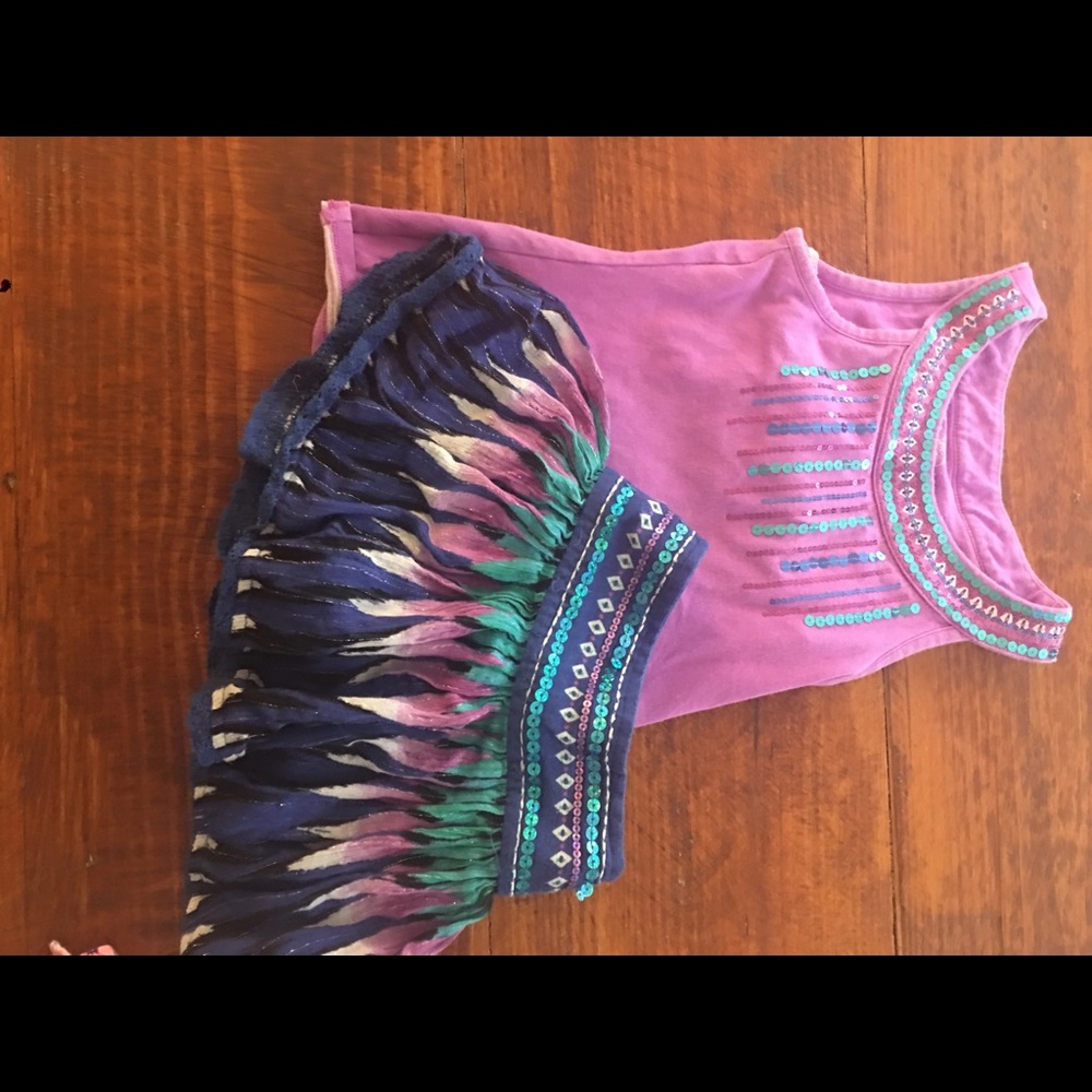 Girls justice peacock set size 6